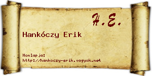 Hankóczy Erik névjegykártya